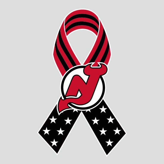 New Jersey Devils Ribbon American Flag logo iron on paper